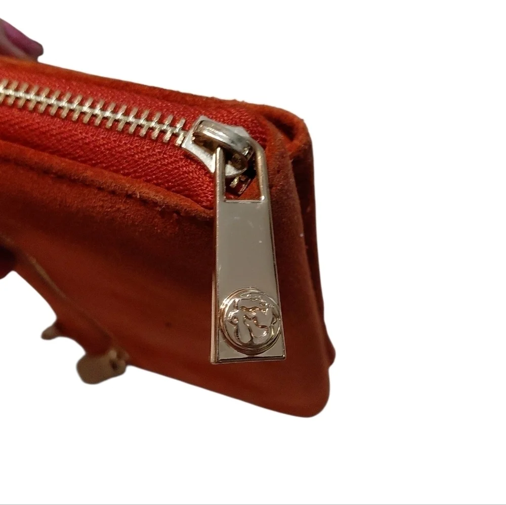 Spartina 449 Suede Leather Wallet Clutch In Rust